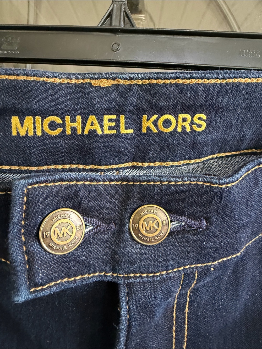 Michael Kors Dark Blue Jeans with Gold Stitching